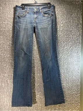 American Eagle Favorite Boyfriend Jeans Sz 2 Stretch Low Rise Bootcut 30X34.5